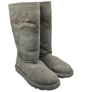 BearPaw Shana Women’s Olive Green Suede Winter Boots w/ Wool Lining - Size 8